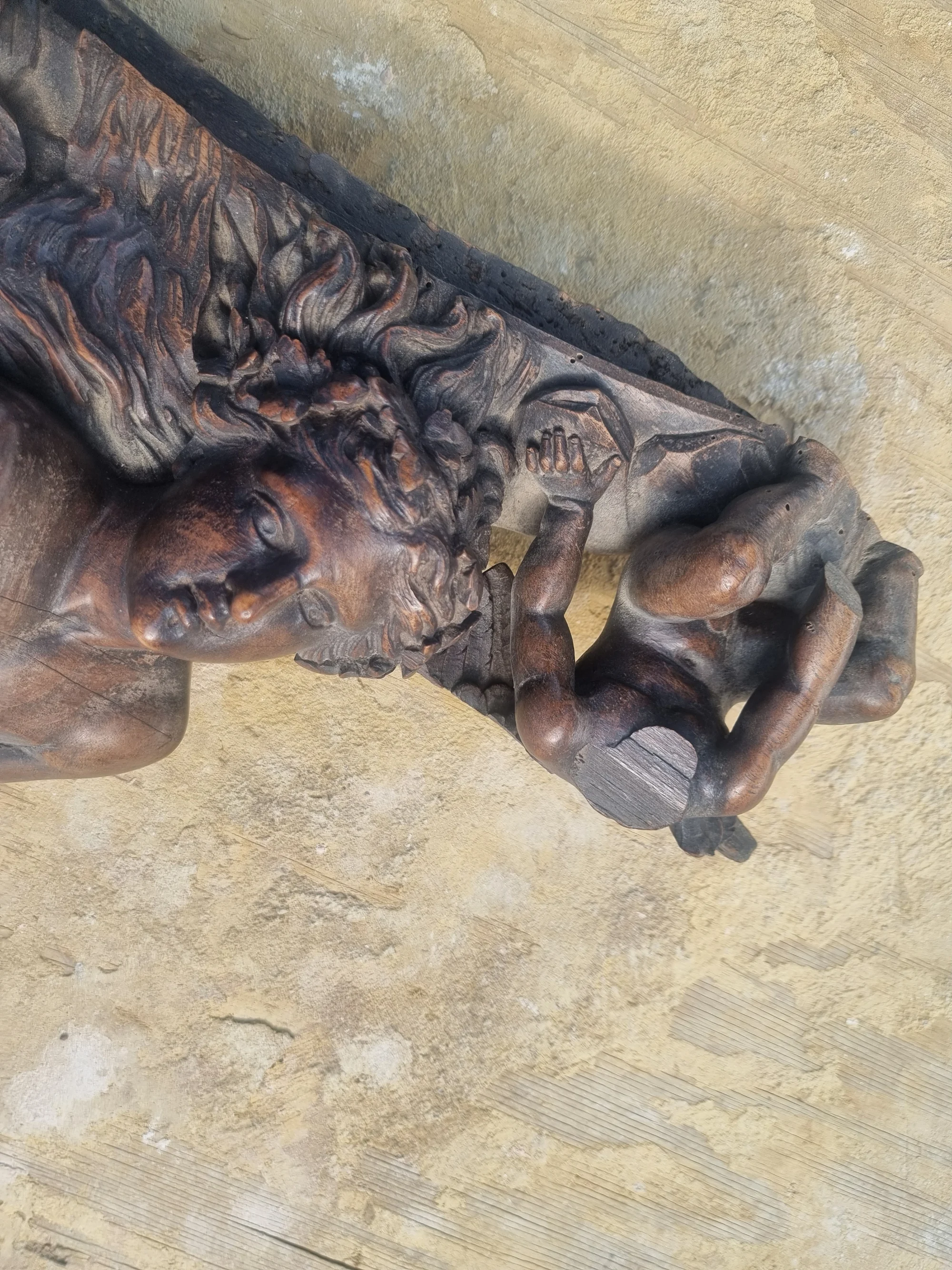 Beautifully Carved Cherub Furniture Adornment  — thumbnail 4