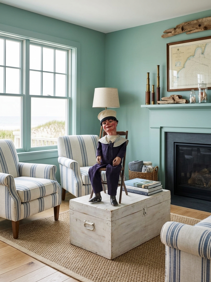 Arthur Quisto Ventriloquist Doll (Exceptionally Rare) in Coastal Curiosity Cabinet