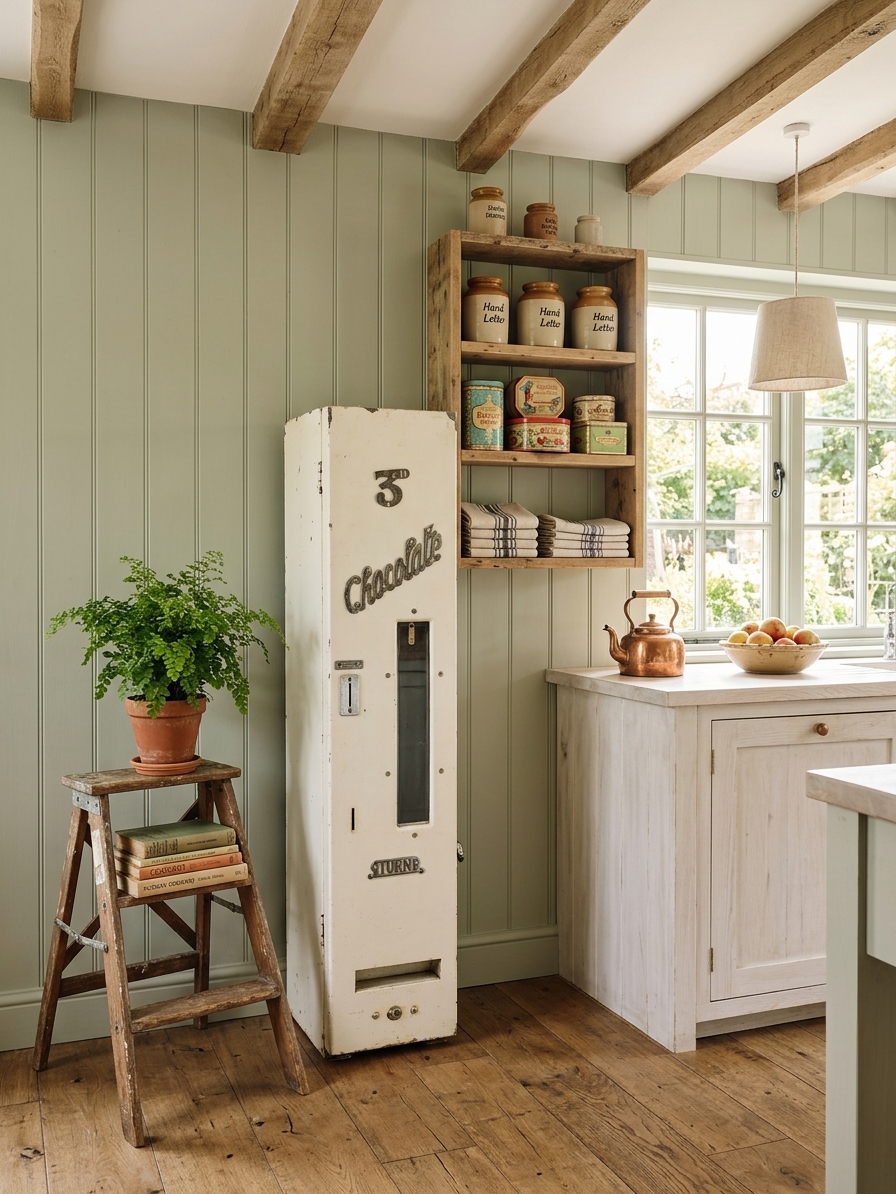 Chocolate Vending Machine in Farmhouse Sweet Stand