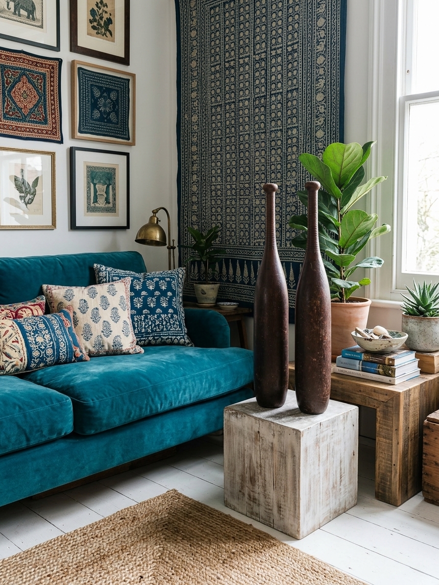 Post Victorian Indian Exercise Clubs in Eclectic Global Salon