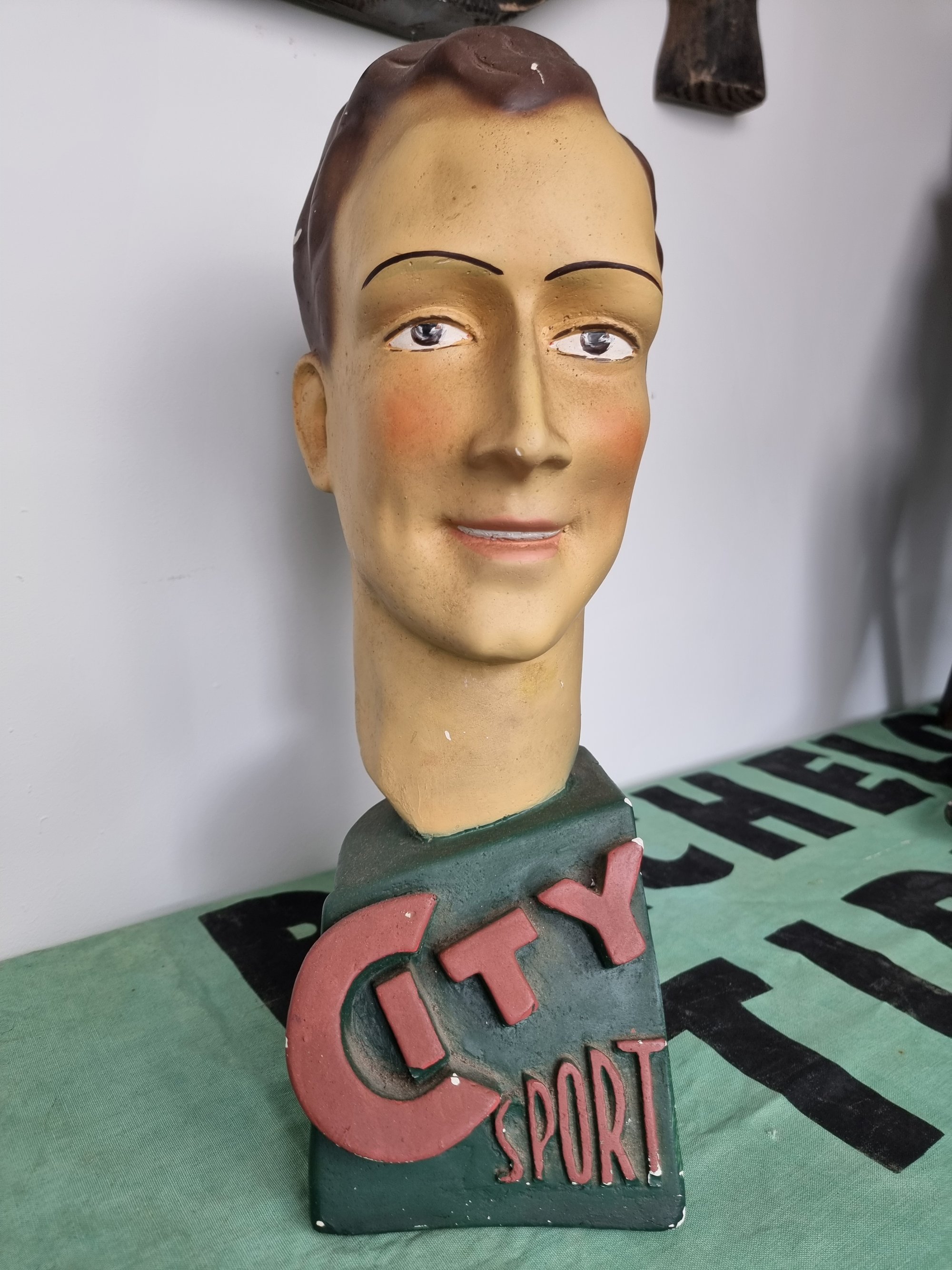 City Sport Plaster Mannequin Head · 1940's to 50's · Heads & Mannequin's