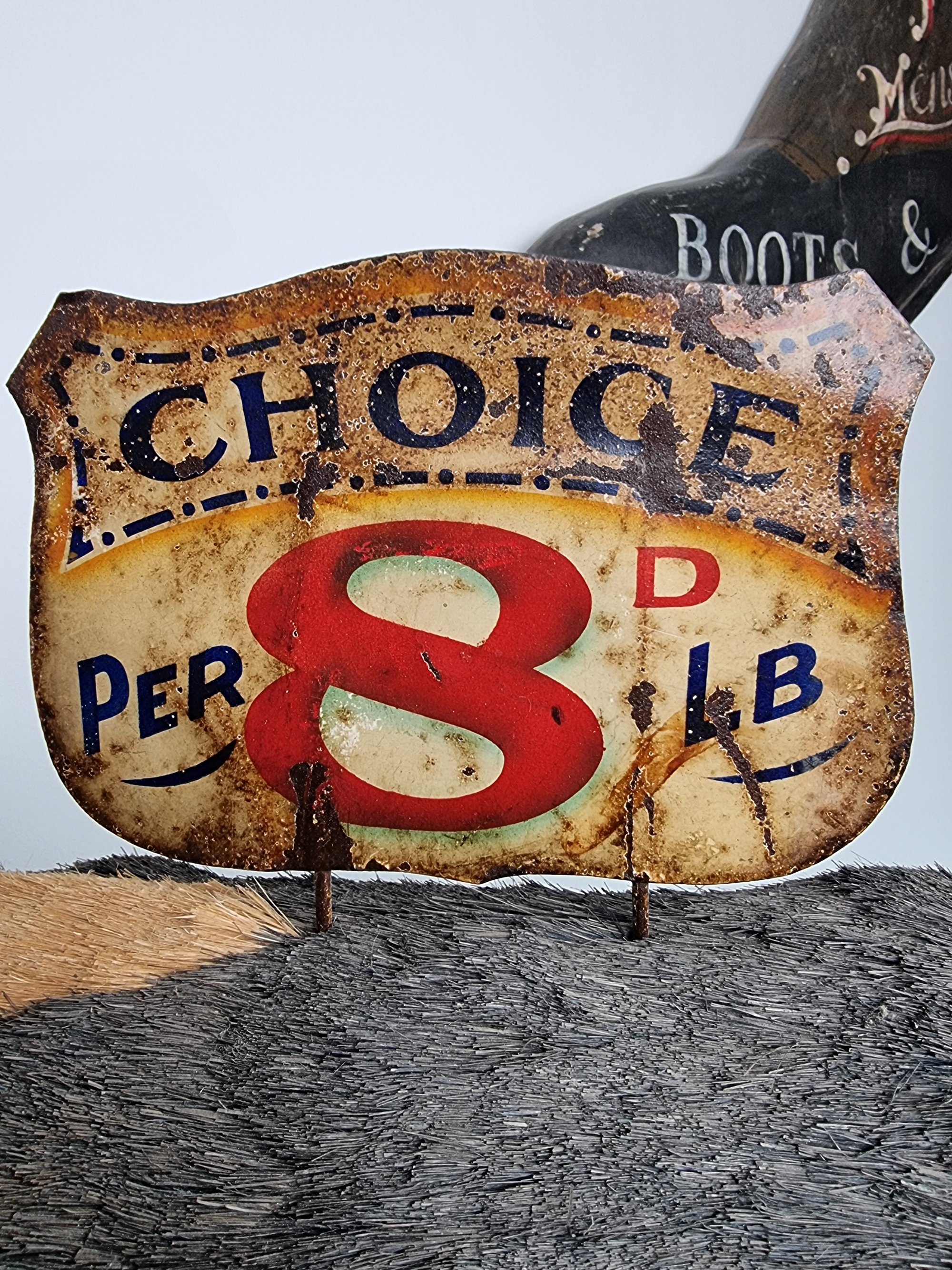 Original Butchers Bristle Advertising Cow — thumbnail 5